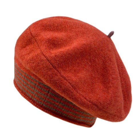 striped beret orange